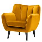 Fauteuil Polva I fluweel - Velours Ravi: Mosterdgeel