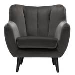 Fauteuil Polva I fluweel - Velours Ravi: Grijs