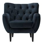 Fauteuil Lowen I fluweel - Velours Ravi: Donkerblauw