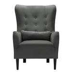 Fauteuil Leke I geweven stof - Microvezel Sela: Donkergrijs