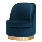 Fauteuil Chanly fluweel - Velours Ravi: Marineblauw