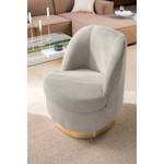 Fauteuil Chanly fluweel - Geweven stof Nere: Lichtgrijs