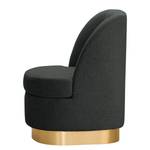 Fauteuil Chanly Velours - Tissu Nere: Noir