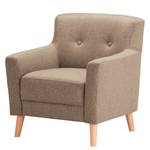 Fauteuil Bette I geweven stof - Cappuccinokleurig