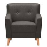 Fauteuil Bette I geweven stof - Zwart