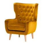 Fauteuil Boyka I Velours - Velours Ravi: Jaune moutarde