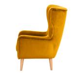 Fauteuil Boyka I Velours - Velours Ravi: Jaune moutarde