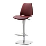 Chaise de bar myMONTANA LINE Imitation cuir / Acier - Acier inoxydable - Rouge Bordeaux