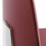 Chaise de bar myMONTANA LINE Imitation cuir / Acier - Acier inoxydable - Rouge Bordeaux