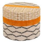 Pouf Batna Baumwollstoff - Creme / Orange