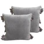 Coussins déco Himara (lot de 2) Étoffe de coton - Gris