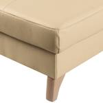 Gestoffeerde hocker London Echt leer / kunstleer - Warm beige