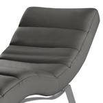 Ligfauteuil Kasson Leer Mabel: Donkergrijs - Zilver