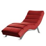 Ligfauteuil Kasson Leer Mabel: Rood - Zilver