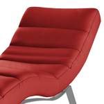 Ligfauteuil Kasson Leer Mabel: Rood - Zilver