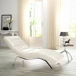 Chaise relax Kasson Cuir Mabel: Crème - Argenté