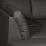 Canapé d’angle London Cuir véritable / Imitation cuir - Marron foncé - Méridienne longue à gauche (vue de face) - Sans fonction