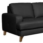 Canapé d’angle London Cuir véritable / Imitation cuir - Noir - Méridienne longue à droite (vue de face) - Sans fonction