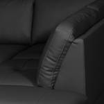 Canapé d’angle London Cuir véritable / Imitation cuir - Noir - Méridienne longue à droite (vue de face) - Sans fonction