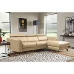 Ecksofa Leary Echtleder - Warmes Beige - Longchair davorstehend rechts - Keine Funktion