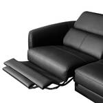 Ecksofa Leary Echtleder - Schwarz - Longchair davorstehend rechts - Relaxfunktion