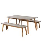 Banc de jardin Lindholm Acacia massif - Gris / Marron