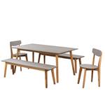 Banc de jardin Lindholm Acacia massif - Gris / Marron