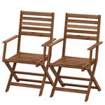 Chaises pliantes Mimo IV (lot de 2) Acacia massif - Marron