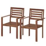 Chaises de jardin Mimo I (lot de 2) Acacia massif - Marron