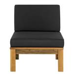 Loungefauteuil LEXI geweven stof/massief acaciahout - Antraciet