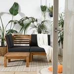 Loungefauteuil LEXI geweven stof/massief acaciahout - Antraciet