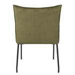 Chaises à accoudoirs Barra (lot de 2) Velours / Métal - Noir - Vert olive