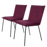 Chaises Rubik (lot de 2) Velours / Métal - Noir - Bordeaux