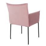 Chaises à accoudoirs Barra (lot de 2) Velours / Métal - Noir - Rose