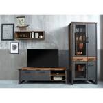 Meuble TV Prime Imitation pin recyclé / Anthracite - Largeur : 178 cm