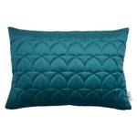 Housse de coussin T-Quilted Seashell Velours - Bleu pétrole