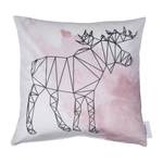 Housse de coussin T-Graphic Moose Velours - Blanc / Rose