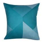 Housse de coussin Zig Polyester - Bleu pétrole / Crème