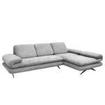 Ecksofa Whaltey II Webstoff - Platin - Longchair davorstehend rechts