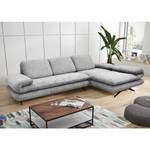 Ecksofa Whaltey II Webstoff - Platin - Longchair davorstehend rechts