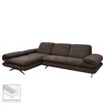 Ecksofa Whaltey II Webstoff - Espresso - Longchair davorstehend links