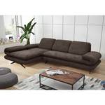 Ecksofa Whaltey II Webstoff - Espresso - Longchair davorstehend links