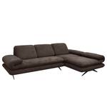 Ecksofa Whaltey II Webstoff - Espresso - Longchair davorstehend rechts