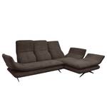 Ecksofa Whaltey II Webstoff - Espresso - Longchair davorstehend rechts