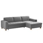 Ecksofa Roblin Webstoff - Webstoff Guro: Schlamm - Longchair davorstehend rechts - Schlaffunktion