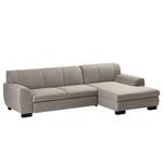 Ecksofa Lefroy I Webstoff - Granit - Longchair davorstehend rechts - Keine Funktion