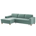 Ecksofa Roblin Webstoff Guro: Aqua - Longchair davorstehend links - Schlaffunktion