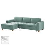 Ecksofa Roblin Webstoff Guro: Aqua - Longchair davorstehend links - Schlaffunktion