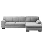 Ecksofa Lefroy mit Longchair Webstoff Meli: Silber - Longchair davorstehend rechts - Ohne Schlaffunktion