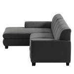 Ecksofa Lefroy I Webstoff - Anthrazit - Longchair davorstehend links - Keine Funktion